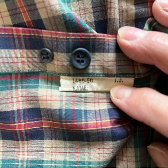 Robinsons Vintage 80’s Plaid Button Down Multi-color Long Sleeve Shirt Size L - Picture 9 of 9